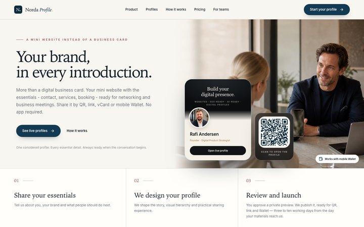 Norda Profile - digital business cards