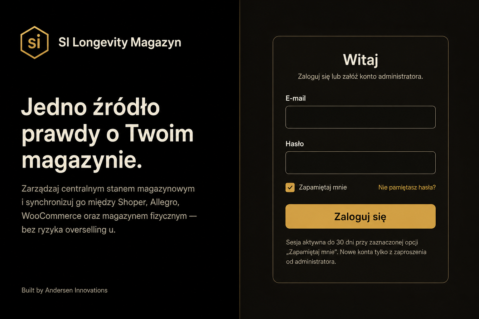 SI Longevity Inventory — magazyn centralny